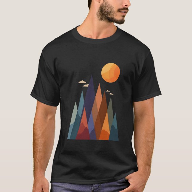 Landscape With Mountains and Sun T-Shirt (Front)