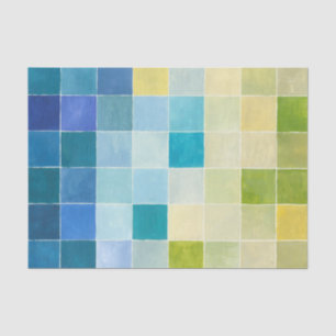 Landscape with Multicolored Pixilated Squares Tissue Paper