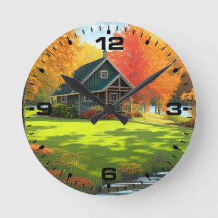 Landscape with Nature Background-46556 Round Clock