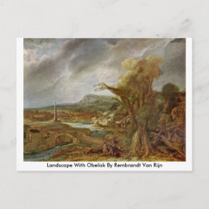 Landscape With Obelisk By Rembrandt Van Rijn Postcard