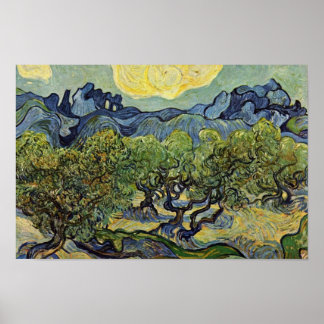 Landscape With Olive Trees By Vincent Van Gogh Poster