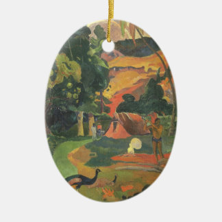 Landscape with Peacocks by Paul Gauguin Ceramic Tree Decoration