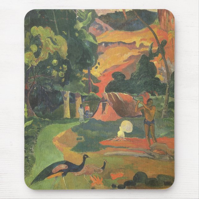 Landscape with Peacocks by Paul Gauguin Mouse Mat (Front)