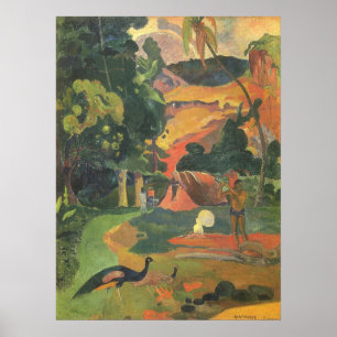 Landscape with Peacocks by Paul Gauguin Poster