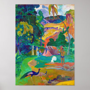 Landscape with Peacocks, Gauguin Poster