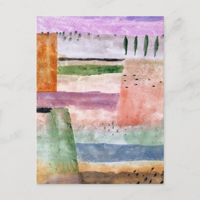 Landscape with Poplars - Paul Klee - Abstract Art Postcard (Front)