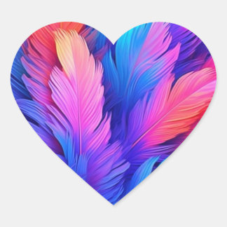 Landscape with Purple Flowers and Windmill Heart Sticker