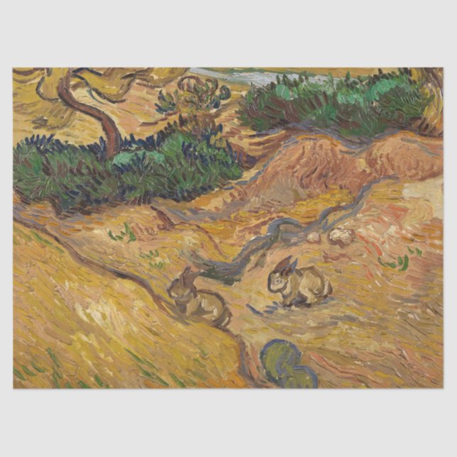 Landscape with Rabbits by Vincent van Gogh Tissue Paper (Front)