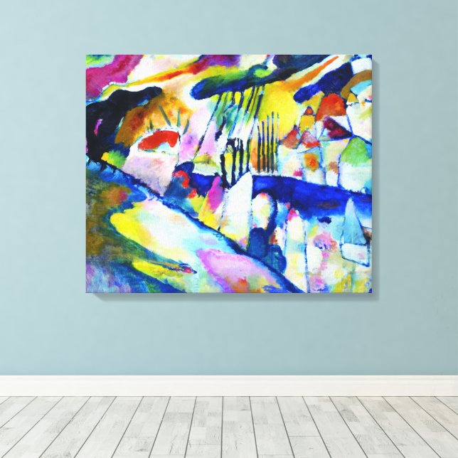 Landscape with Rain by Wassily Kandinsky Canvas Print (Insitu(Wood Floor))