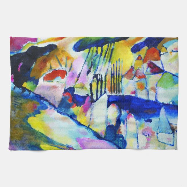 Landscape with Rain by Wassily Kandinsky Tea Towel (Horizontal)