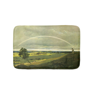 Landscape with Rainbow (by Caspar David Friedrich) Bath Mat