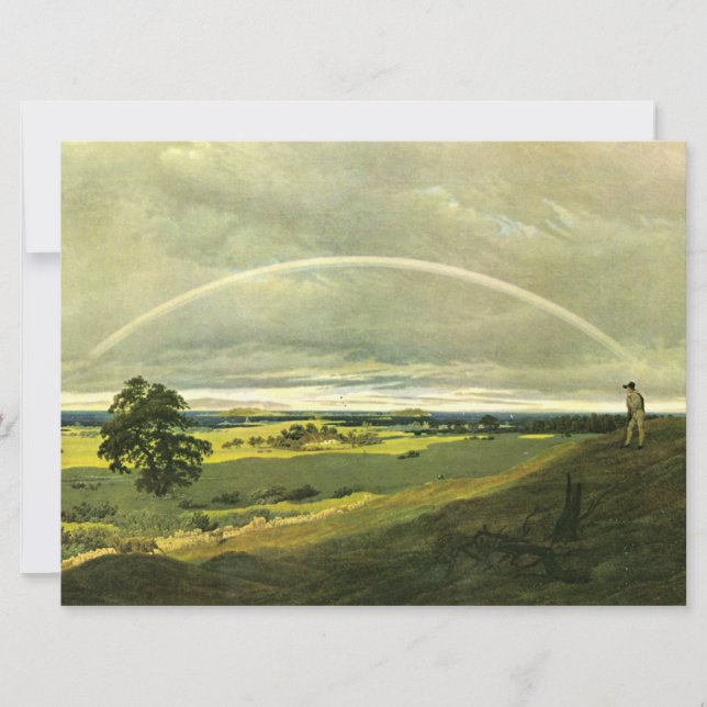Landscape with Rainbow (by Caspar David Friedrich) Card (Front)