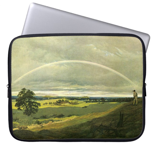Landscape with Rainbow (by Caspar David Friedrich) Laptop Sleeve (Front)