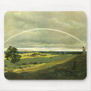 Landscape with Rainbow (by Caspar David Friedrich) Mouse Mat