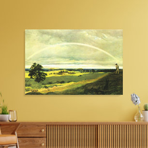 Landscape with Rainbow, famous artwork, Canvas Print