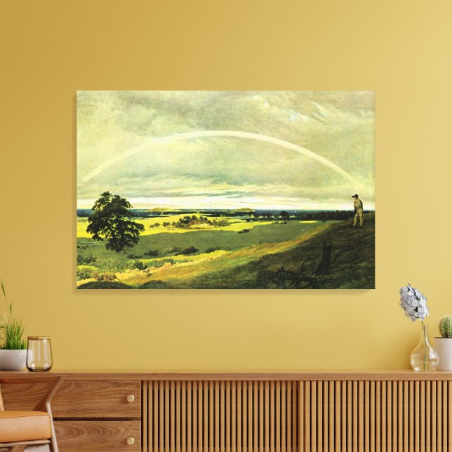 Landscape with Rainbow, famous artwork, Canvas Print (Insitu(LivingRoom))