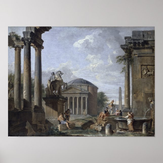 Landscape with Roman Ruins Poster (Front)