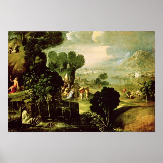 Landscape with Saints, 1520-30 Poster (Front)