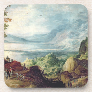 Landscape with Sea and Mountains (oil on canvas) Coaster