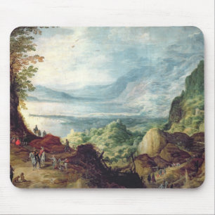 Landscape with Sea and Mountains (oil on canvas) Mouse Mat