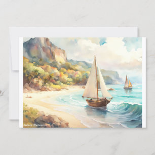 Landscape with sea and sailing ships