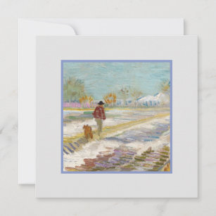 Landscape with Snow, Van Gogh Card
