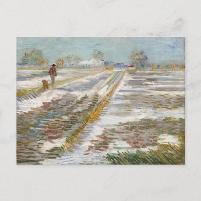 Landscape with Snow, Van Gogh Fine Art Postcard (Front)