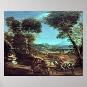 Landscape with St.George and the Dragon, c.1610 Poster