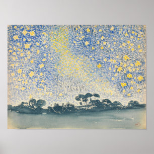 Landscape with Stars Poster