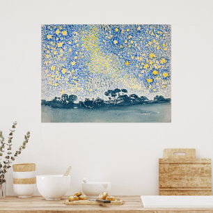 Landscape with Stars - Retro Elegance Poster