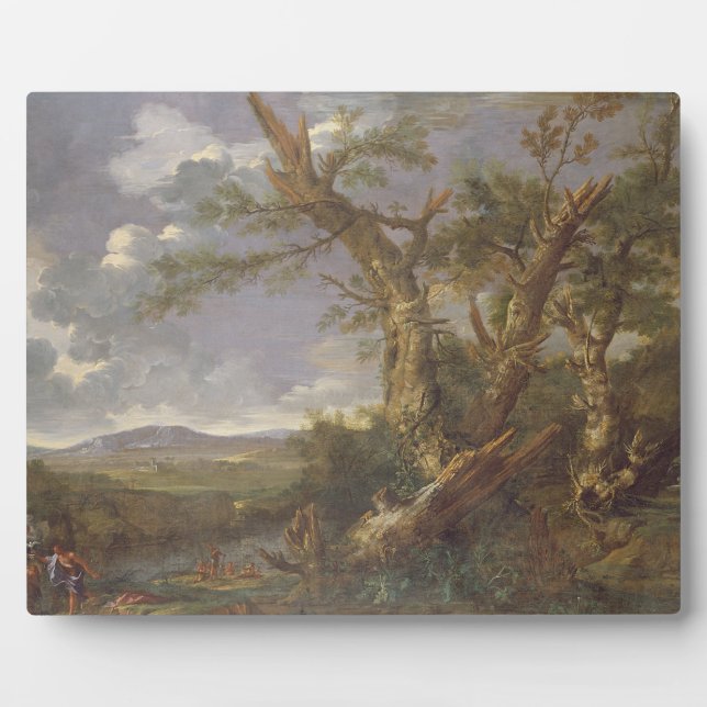 Landscape with the Baptism in the Jordan (oil on c Plaque (Front)