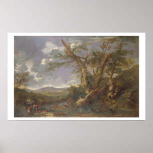 Landscape with the Baptism in the Jordan (oil on c Poster