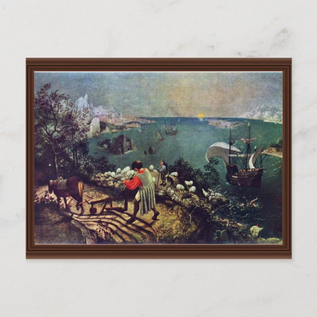 Landscape With The Fall Of Icarus By Bruegel D. Ä. Postcard (Front)