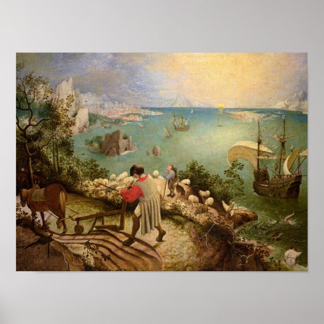 Landscape with the Fall of Icarus by P. Bruegel Poster (Front)