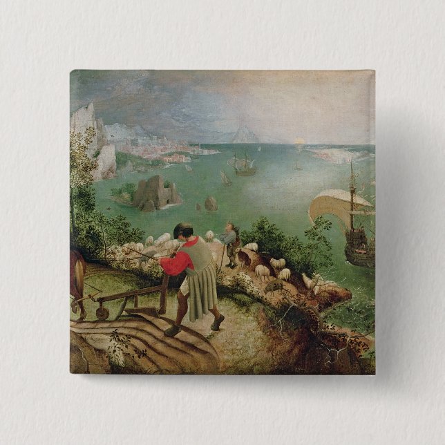 Landscape with the Fall of Icarus, c.1555 15 Cm Square Badge (Front)