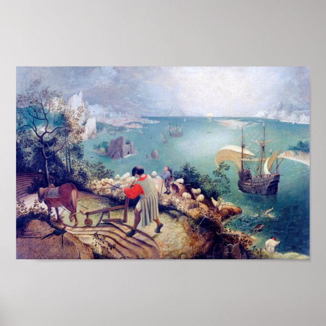 Landscape with the Fall of Icarus, Pieter Bruegel Poster (Front)
