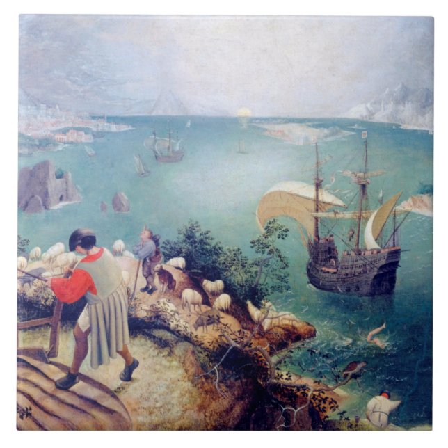 Landscape with the Fall of Icarus, Pieter Bruegel Tile (Front)