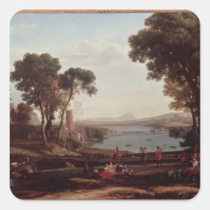Landscape with the Marriage of Isaac Square Sticker