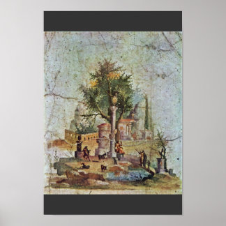 Landscape With The Sacred Tree By Pompejanischer Poster