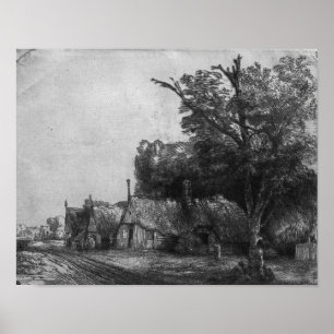 Landscape with Three Cottages, 1650 Poster