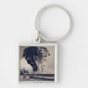 Landscape with Three Trees, 1850 Key Ring