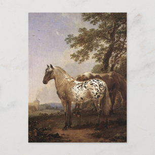 Landscape with Two Horses Postcard