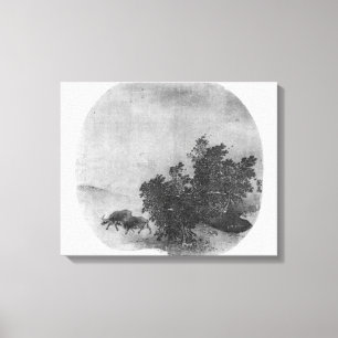 Landscape with water buffalo, Song Dynasty Canvas Print