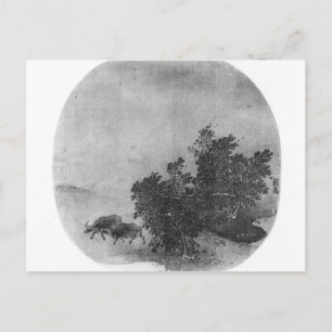 Landscape with water buffalo, Song Dynasty Postcard