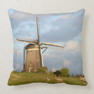 Landscape with windmills and sheep cushion