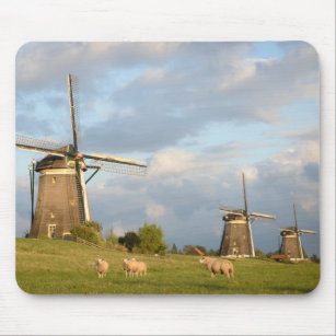 Landscape with windmills and sheep mouse mat