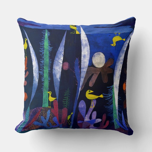 Landscape with Yellow Birds, Paul Klee Cushion (Front)