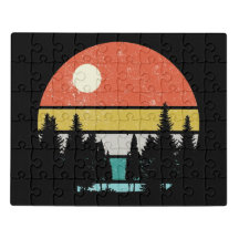Landscape Woods Nature Retro Sunset