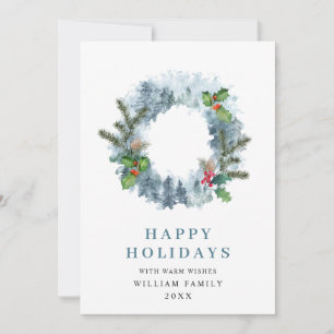 Landscape Wreath Christmas Holiday Greeting Photo