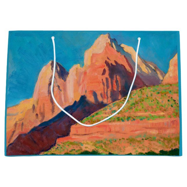 Landscape, Zion National Park by Maynard Dixon Large Gift Bag (Front)
